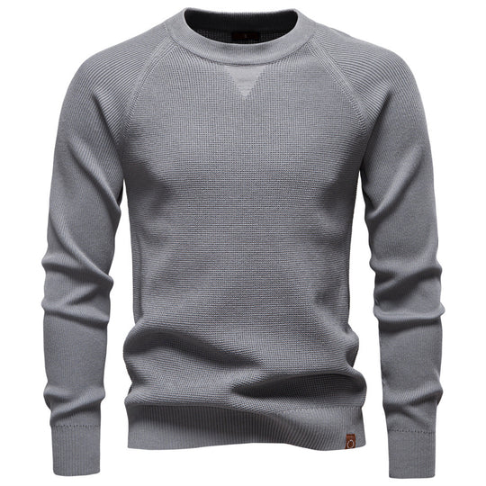 Herren Strickpullover mit innovativem Strukturmuster und Rundhalsausschnitt EB