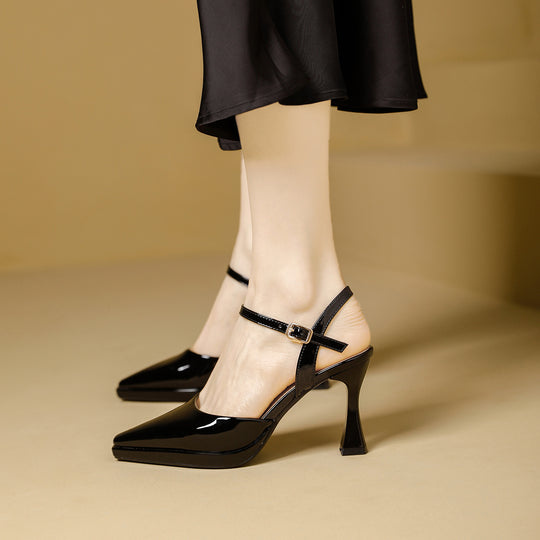 Damen Slingback-Pumps mit spitzem Design und dekorativem Riemen EB
