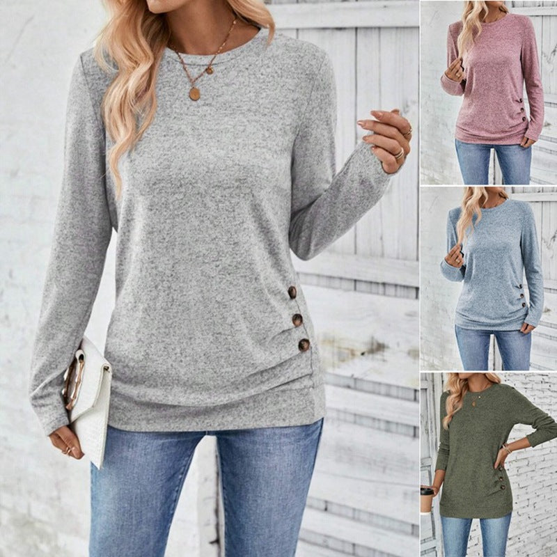 Damen lässiges Langarmshirt mit asymmetrischem Schnitt EB