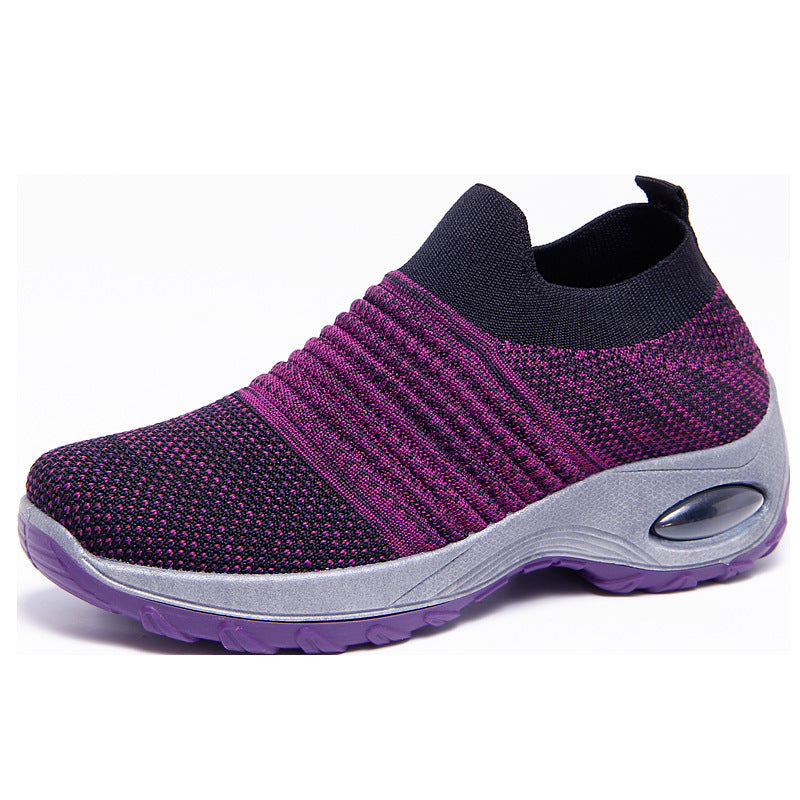 Damen Luftgepolsterte Sneakers mit elastischem Strickoberteil EB