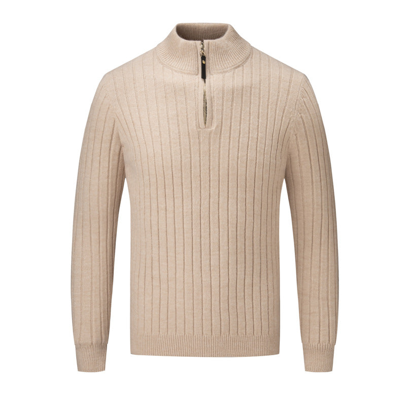 Herren Pullover mit modernem Stehkragen und ergänzendem Reißverschluss EB