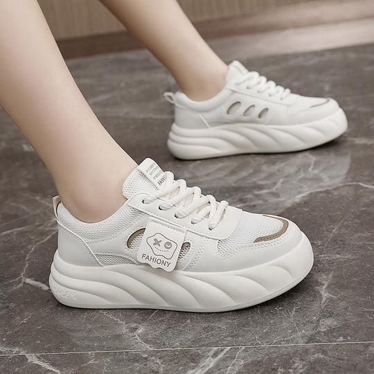 Damen Plattform Sneakers mit modischem Mesh-Obermaterial und dämpfender Sohle EB