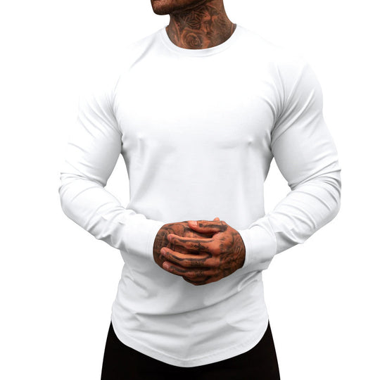 Herren Langarmshirt aus weichem, elastischem Baumwollmix mit Rundhalsausschnitt EB