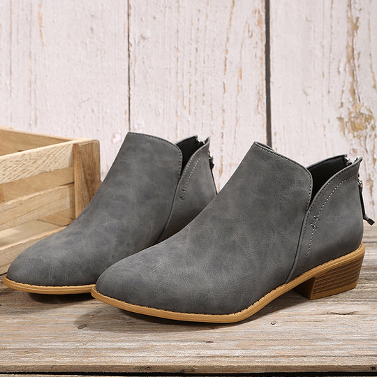 Damen modische Stiefeletten mit hochwertigen Metallic-Obermaterial und elegantem Design EB