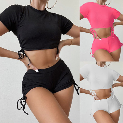 Damen Crop-Top und Shorts Set EB