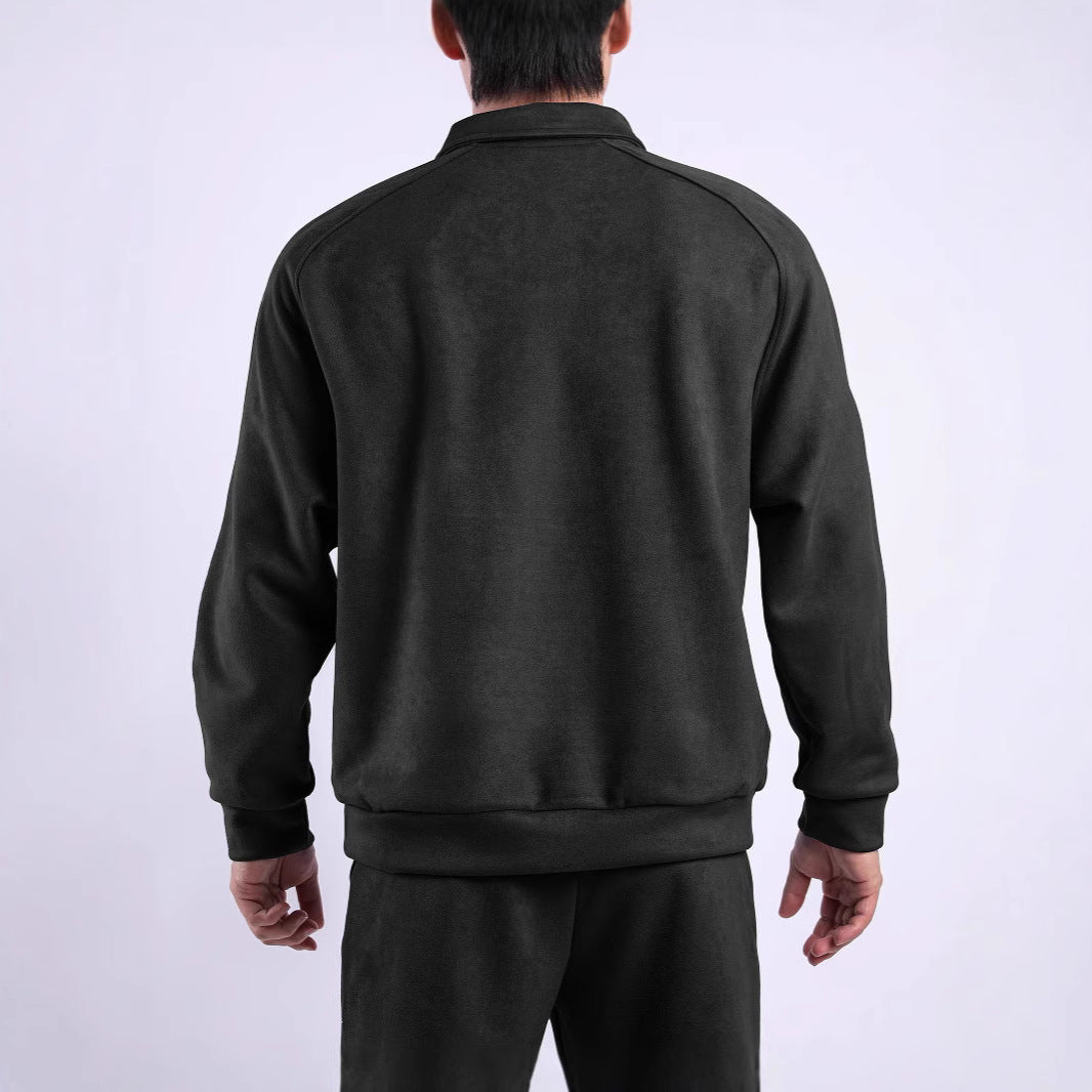 Damen Sportliches Langarm-Polooberteil mit lässigem Kragen und Knopfdetails EB