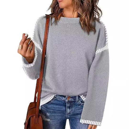 Damen Pullover mit modischen Streifen EB