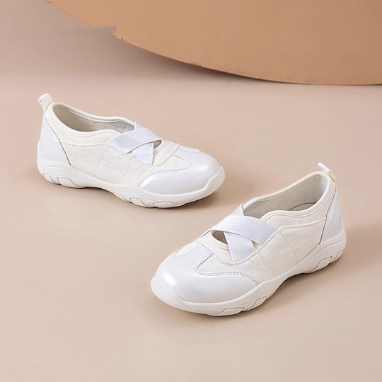Damen Sportliche Slip-On Sneakers mit elastischen Riemen und praktischem Futter EB
