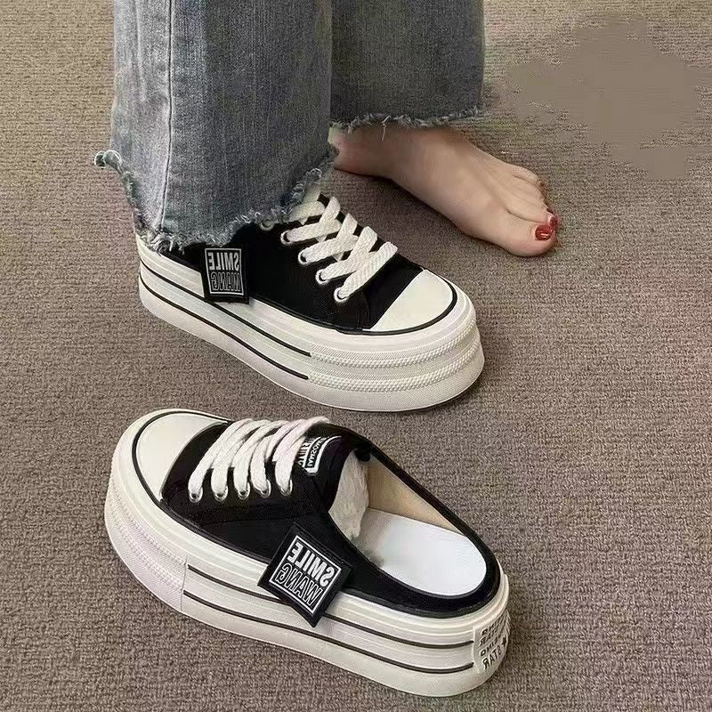 Damen lässige Plattform-Sneaker mit modischem Obermaterial und bequemer Dämpfung EB