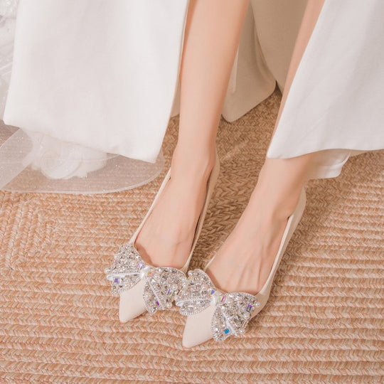 Damen elegante Pumps mit dekorativem Strass-Detail EB