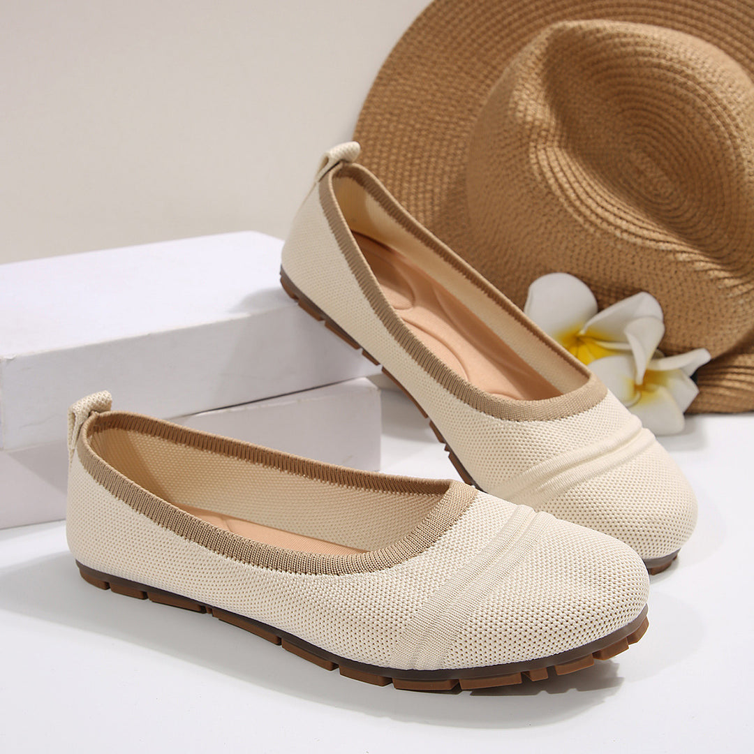 Damen Atmungsaktive Slip-On Ballerinas mit flexiblem Sohlenprofil EB