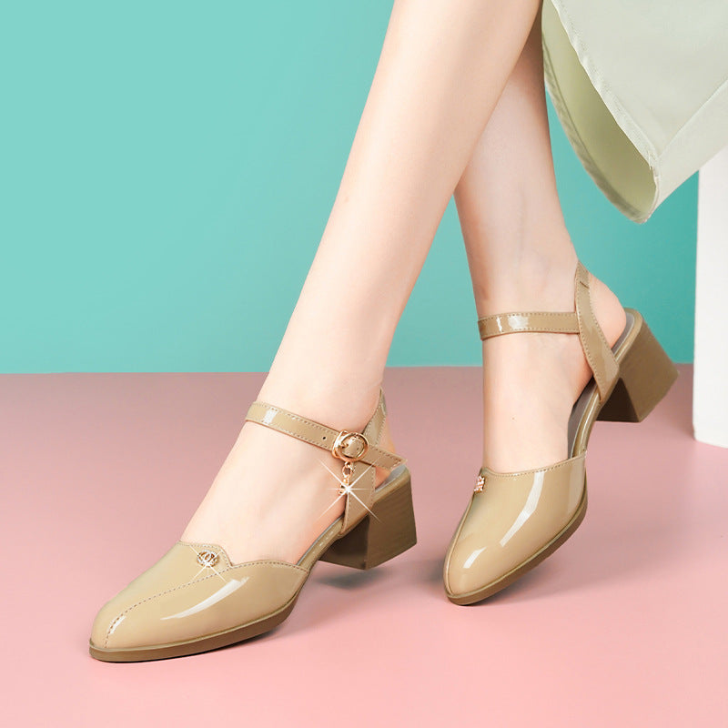 Damen Slingpumps mit elegantem Riemen und komfortablem Blockabsatz EB