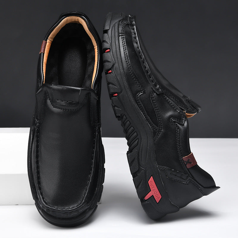 Herren Multifunktionale und bequeme Leder-Slipper mit rutschfester Sohle EB