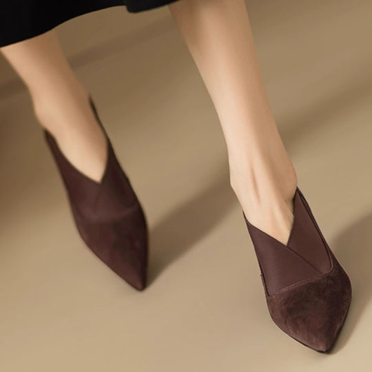 Damen elegante spitze Absatzschuhe mit geschwungenem Design EB