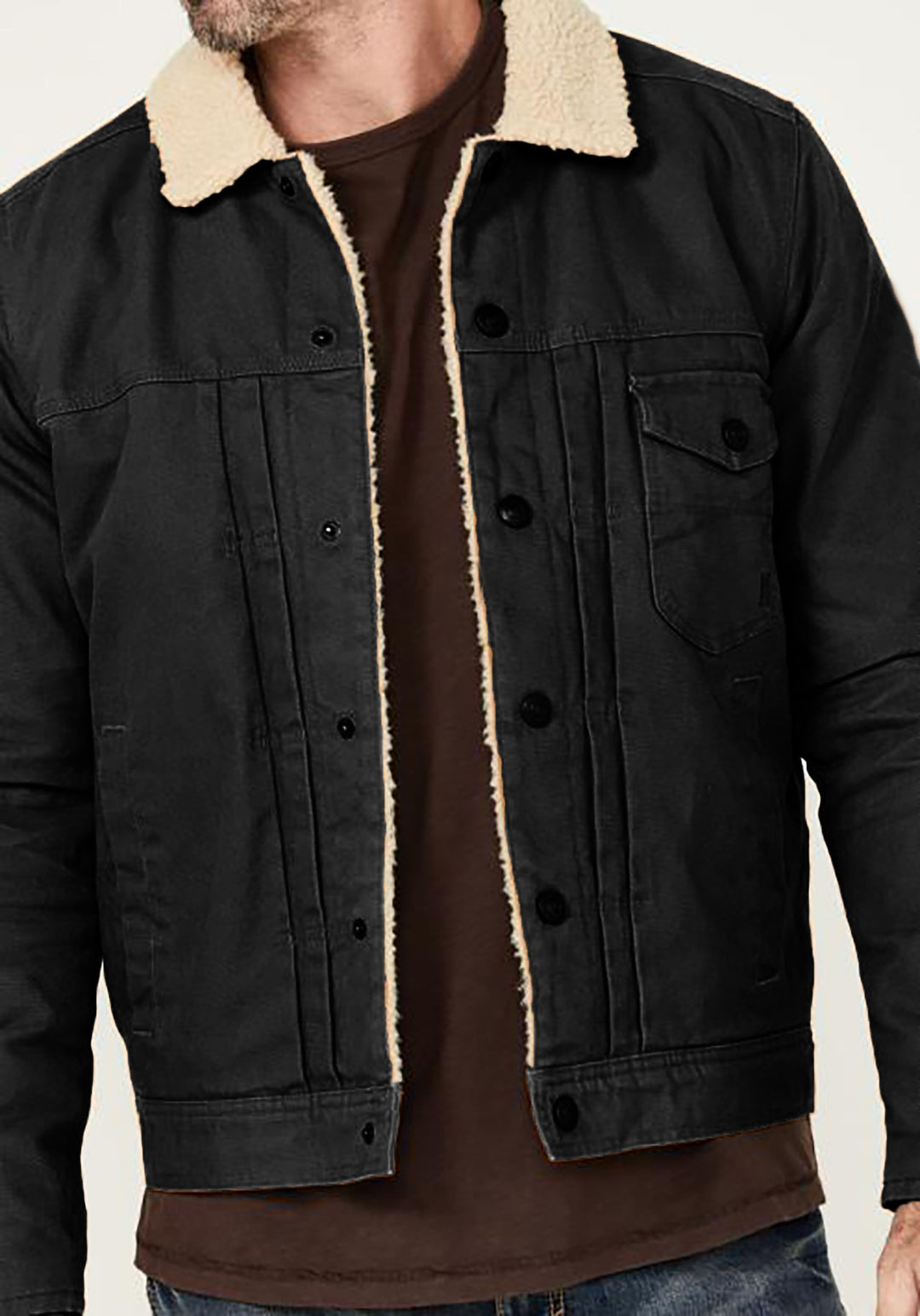 Herren gemusterte Baumwolljacke mit Fleecefutter EB
