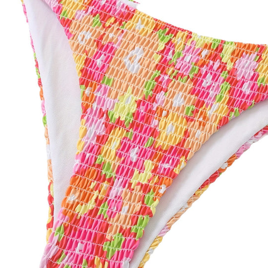 Damen Bandeau-Bikini mit verspieltem Rüschen-Design EB
