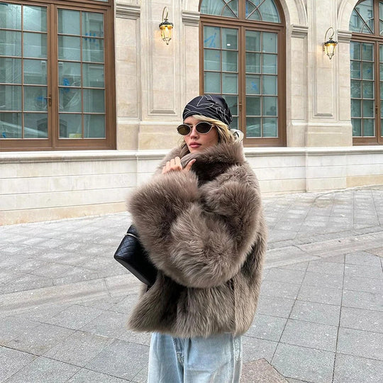 Damen Kurze Felljacke EB