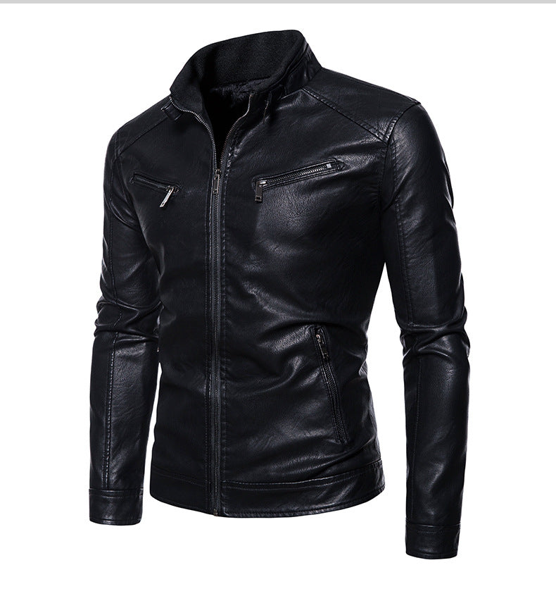 Herren jacke mit modernem Stehkragen und innovativen Reißverschlusstaschen EB