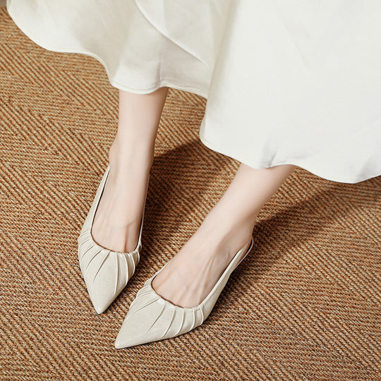 Damen Slingback-Pumps mit feinem Falten-Design EB