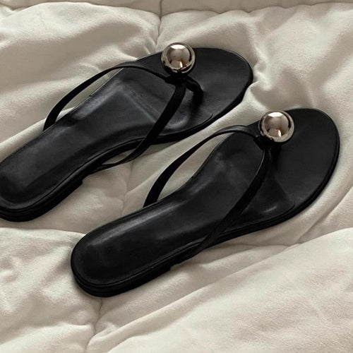 Damen Zehentrenner-Sandalen mit elegantem Goldakzent und weichem Fußbett EB