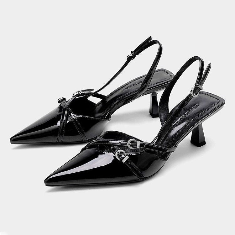 Damen elegante Slingback-Pumps mit modischen Schnallen EB