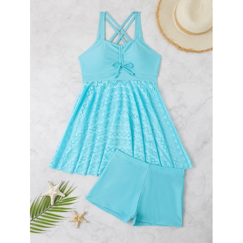 Damen Strandkleid mit sportlichem Schnitt und integriertem Shorts EB