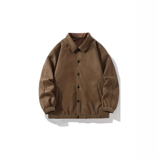 Herren lässige Overshirt-Jacke aus bequemem Softmaterial mit Druckknopfverschluss EB