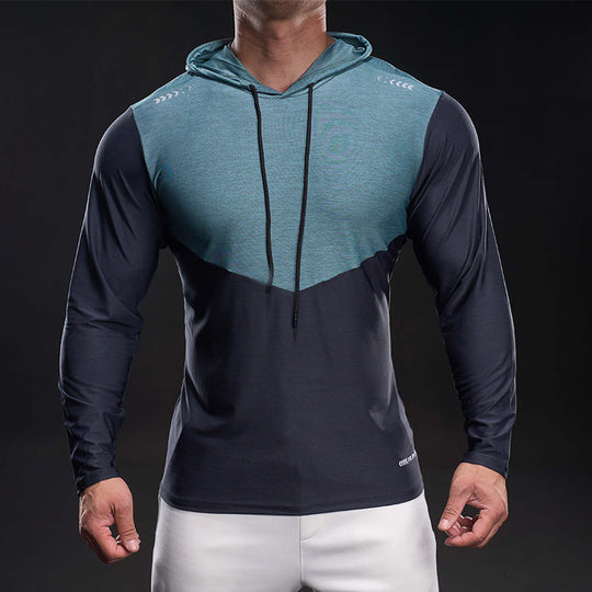 Herren Funktionelles Langarm-Hoodie für Training mit Stretch und Atmungsaktivität EB