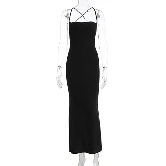 Damen Figurbetontes Maxikleid mit raffiniertem Cross-Back Design EB