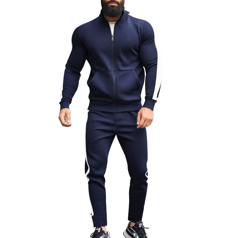 Herren Sportlicher Trainingsanzug mit modernem Stehkragen und praktischen Taschen EB