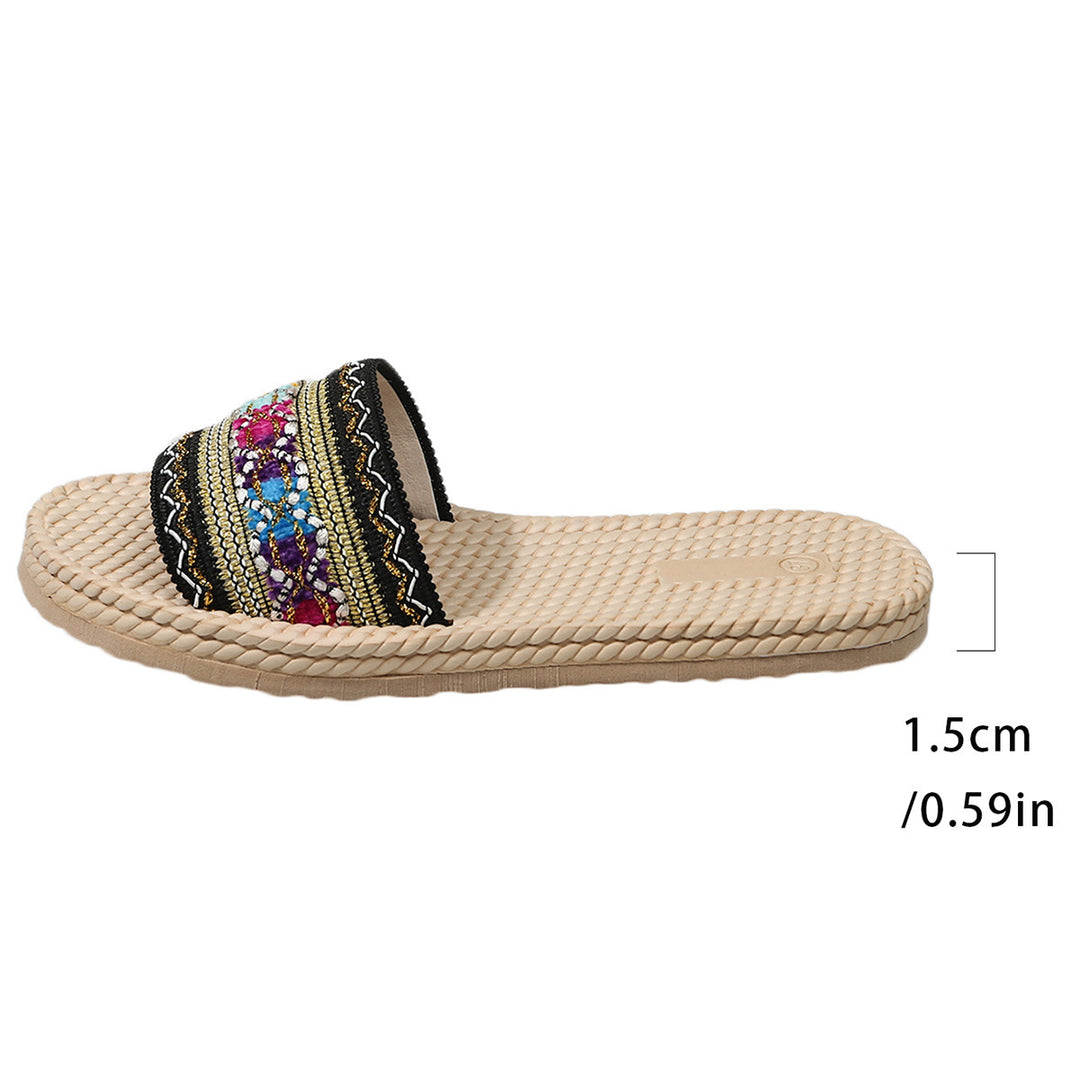 Damen Riemensandalen mit eleganter Blütenapplikation und rutschfester Sohle EB