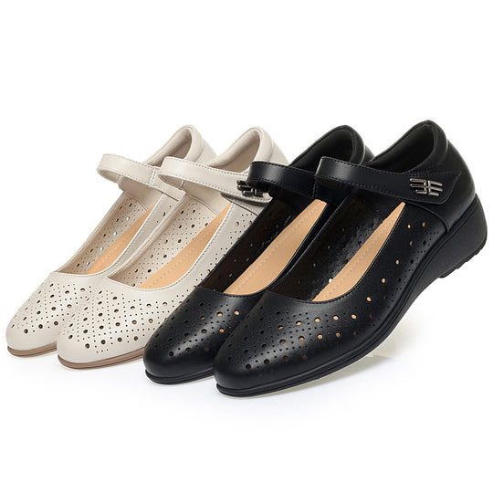 Damen Ballerinas mit verstellbarem Riemen und luftiger Lochoptik EB