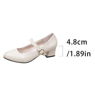 Damen elegante Mary Jane Pumps mit modischer Schnalle EB