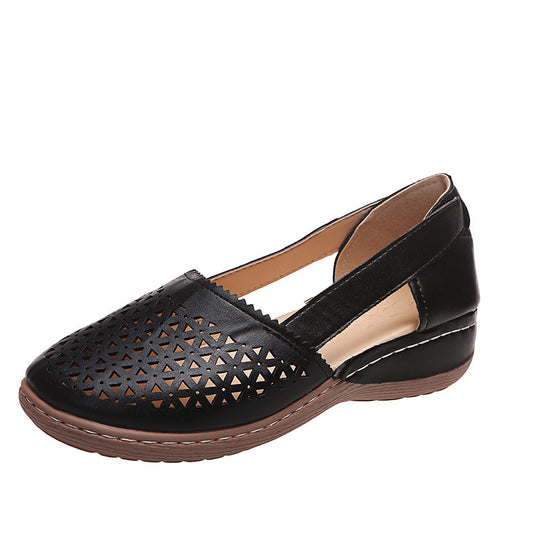 Damen  perforierte Slipper-Pumps mit seitlichen Cut-Outs elastischem Fersenband und dämpfender Komfortsohle EB