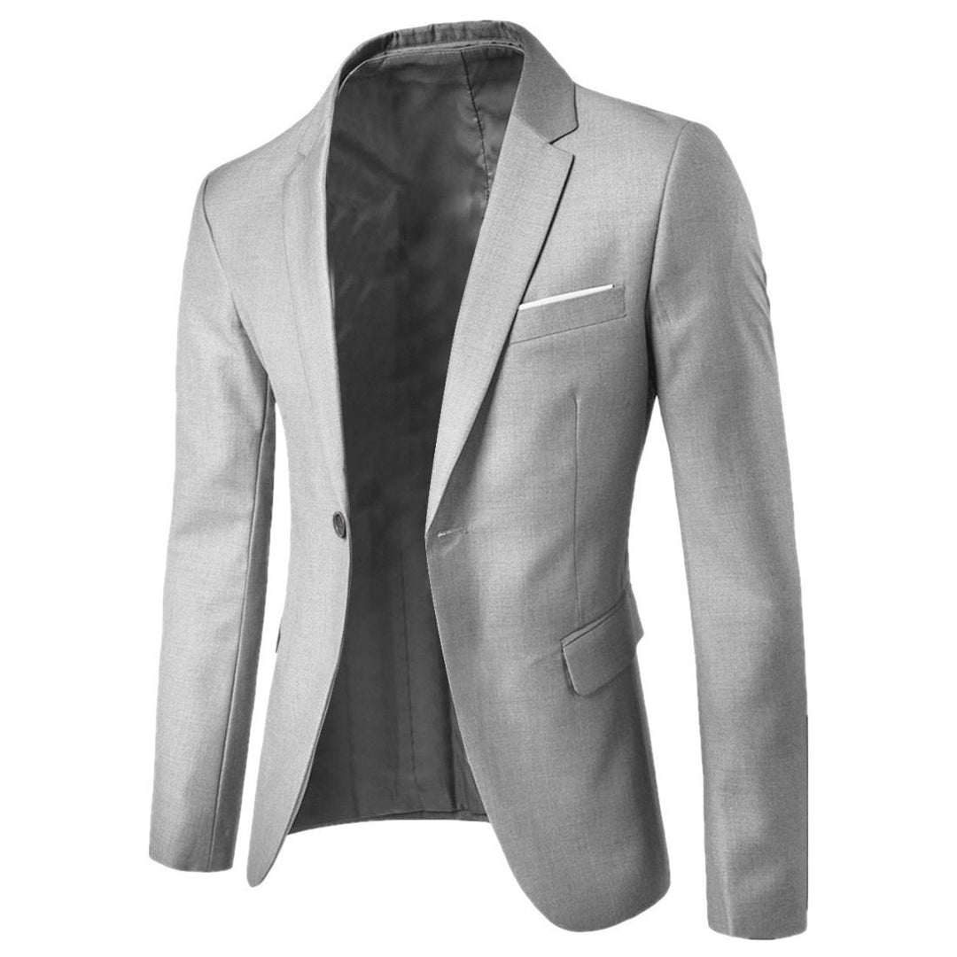 Herren nan taillierter Anzugblazer mit schmalem Revers und Einreiher-Schnitt EB