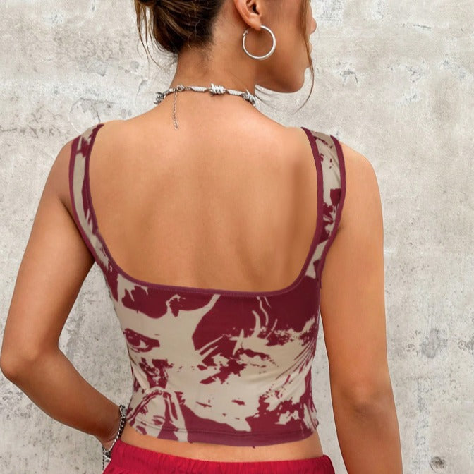 Damen Tanktop mit kreativem Print und figurbetontem Design EB