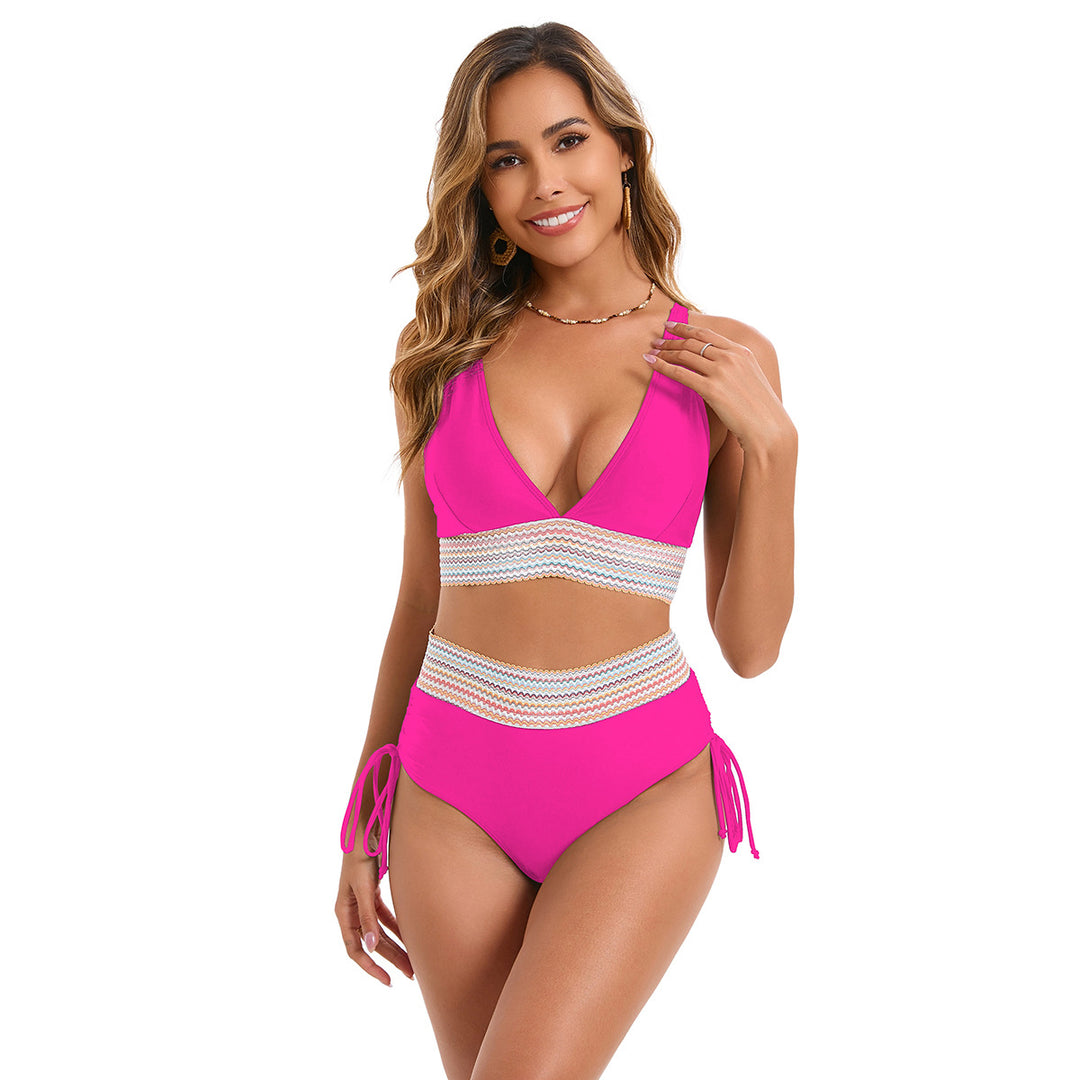Damen Hochtailliertes Bikini-Set mit trendigen Schnürdetails EB