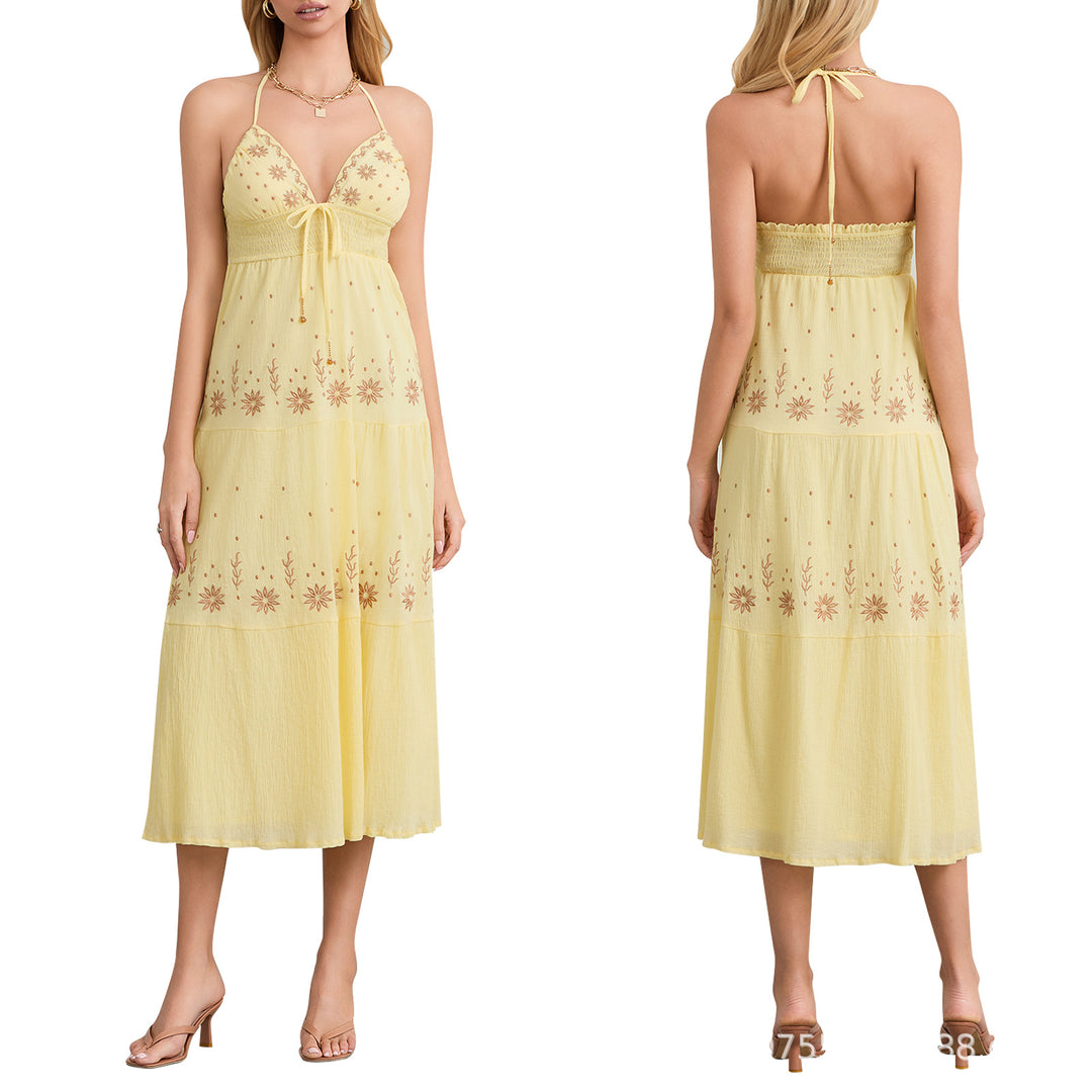 Damen Maxikleid mit zarten Stickereien EB
