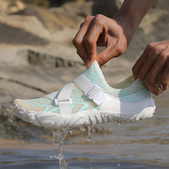 Damen Schwimmschuhe mit verstellbarem Klettverschluss und rutschfester Sohle EB