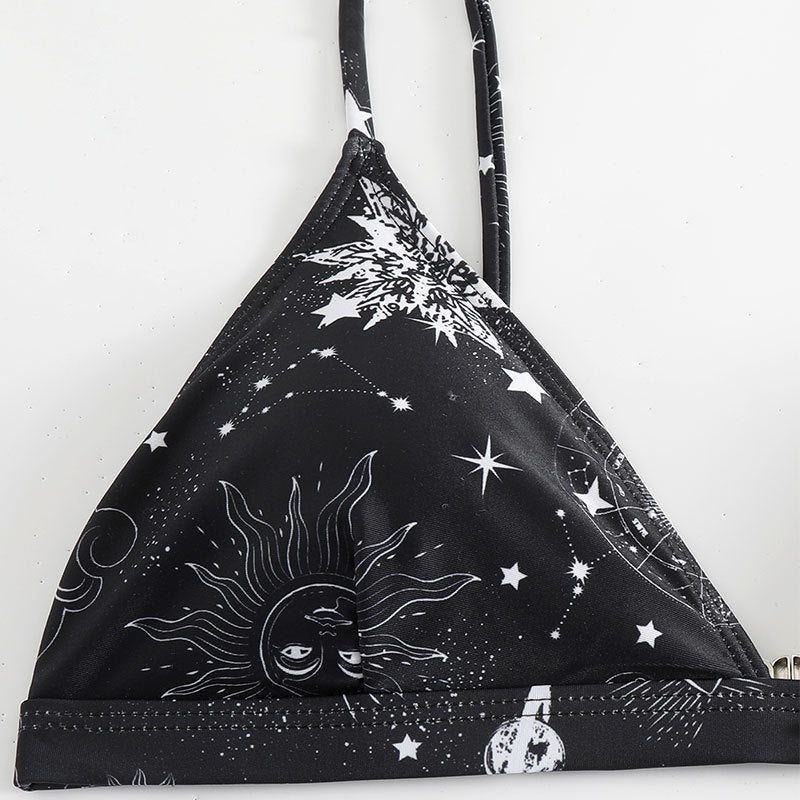 Damen Triangel-Bikini mit Astronomie-Muster EB