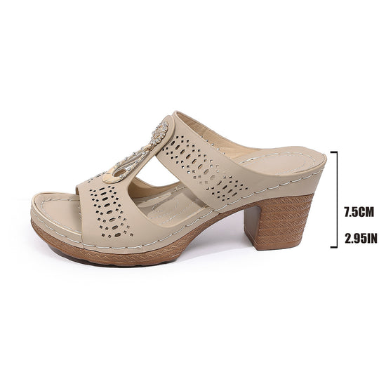 Damen Komfortable Sandaletten mit elegantem Absatz EB