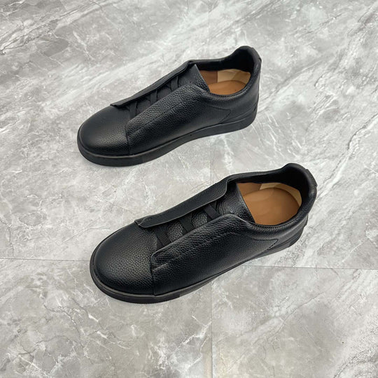 Damen Slip-On Sneakers mit eleganter Lederstruktur und rutschfester Sohle EB