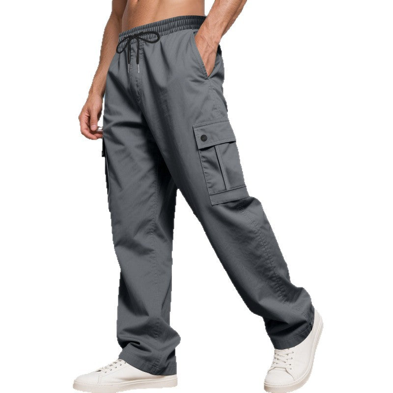 Herren nan weite Cargo-Hose mit elastischem Tunnelzugbund, aufgesetzten Klappentaschen und legerer Passform EB