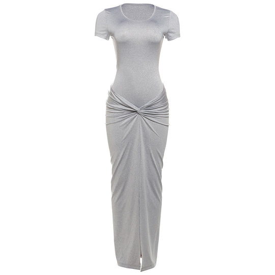 Damen Elegantes Maxi-Kleid mit schmeichelndem Knotendetail EB