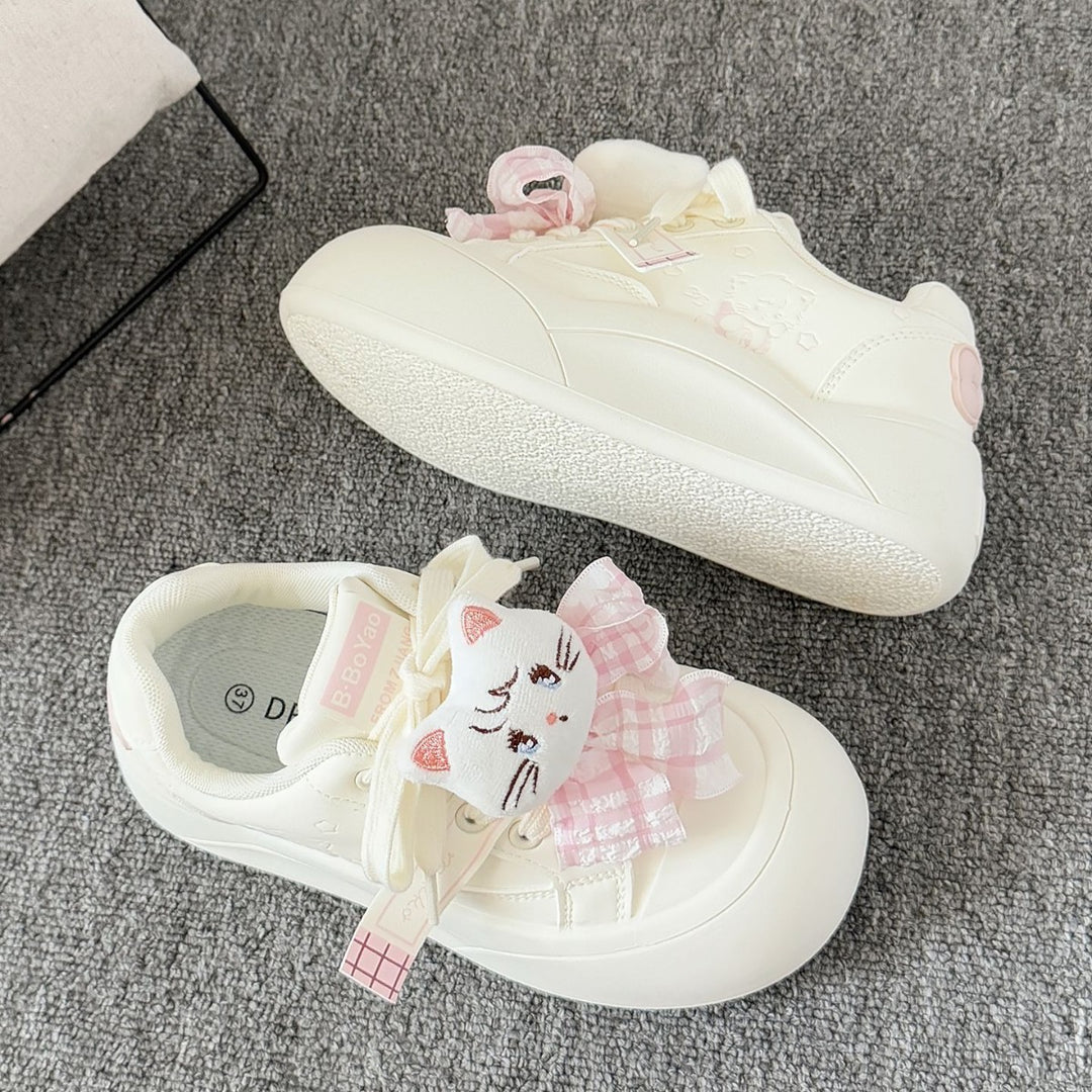 Damen Sportliche Sneaker mit verspieltem Katzenmotiv und weich gepolsterter Sohle EB