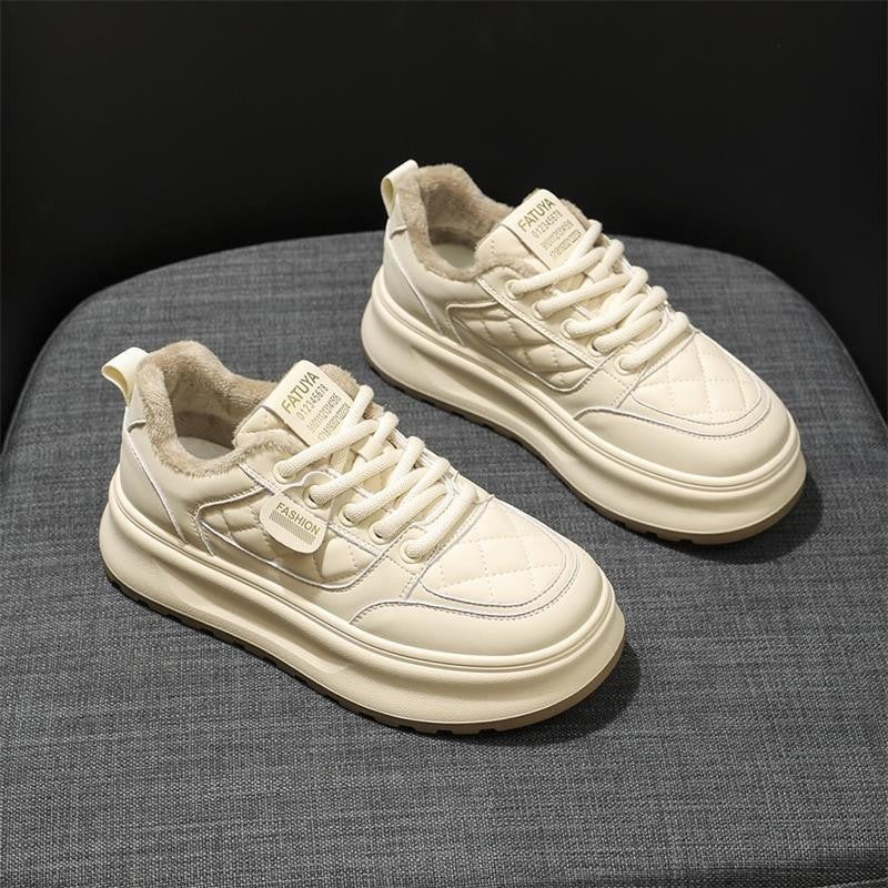 Damen Modische Sneakers mit wärmendem Fleecefutter und rutschfester Sohle EB