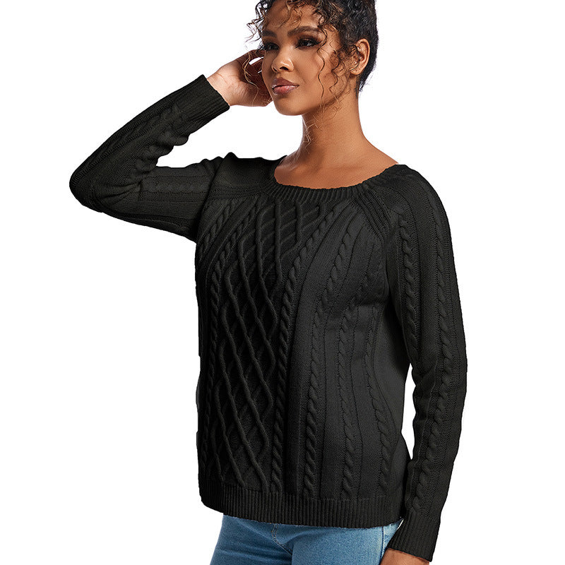 Damen Strickpullover mit stilvollem Zopfdesign EB