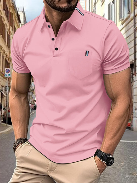 Herren Polohemd mit modernem Schnitt und Brusttasche EB