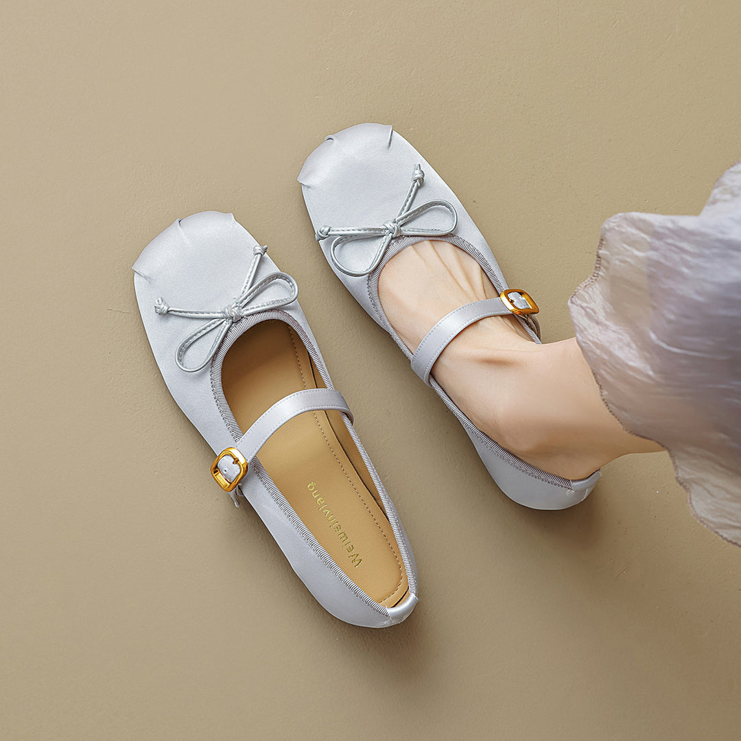 Damen Ballerinas mit modischem Schnallenakzent EB