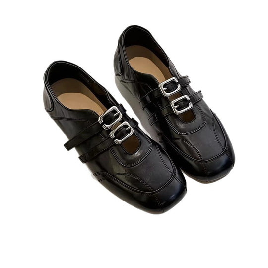 Damen modische Ballerinas mit floralem Design und glänzender Oberfläche EB